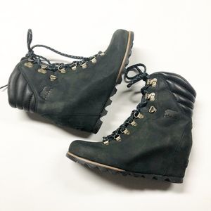 SOREL Conquest Waterproof Leather Ankle Boot Wedge